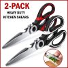 2PC Kitchen Shears Utility Kitchen Scissors Stainless Steel HEAVY DUTY Meat Tool