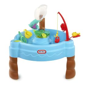 Splash Water Table with Tipping Fishbowl and 8 Piece Fishing Accessory Set, Outdoor Toy Play Set for Toddlers Kids Boys Girls Ages 2 3 4+ Year Old