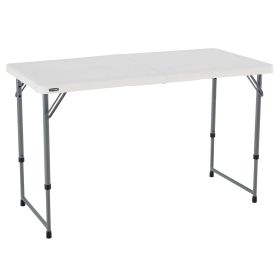 4 ft. Fold-in-Half Adjustable Table, White Granite (4428)