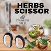 Herb Scissors Set With 5 Blades And Cover - Multipurpose Kitchen Chopping Shear