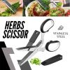 Herb Scissors Set With 5 Blades And Cover - Multipurpose Kitchen Chopping Shear