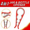 Jar Opener Rubber 4 In 1 Quick Lid Bottle Cap Grip Twister Remover Kitchen Tool