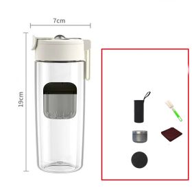 Fashion Magnetic Plastic Mug Tea Water Separation (Option: White-550ml)