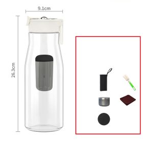 Fashion Magnetic Plastic Mug Tea Water Separation (Option: White-800ml)