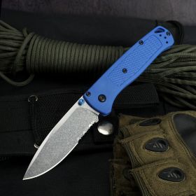 Outdoor Small Survival Folding Knife (Option: Blue-Halftooth)