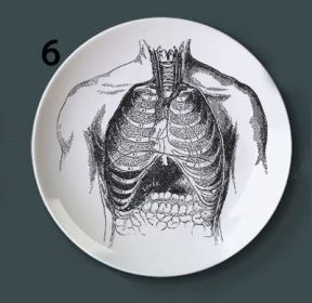 Human bone structure decoration plate (Option: 6style-6 inches)