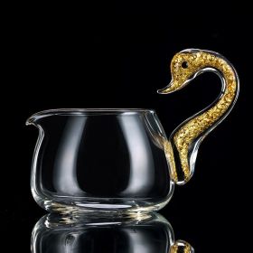 High Grade Gold Foil Crystal Glass Tea Cup (Option: Swan male cup)