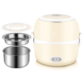 Electric Steamer Mini Kitchenware Rice Cookers (Option: Beige-170x160mm-220V US)