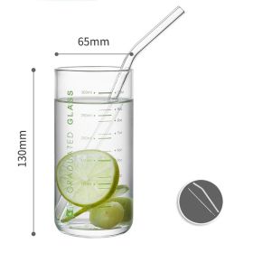 Graduated High Borosilicate Glass Milk Cup (Option: Green font 300ml)