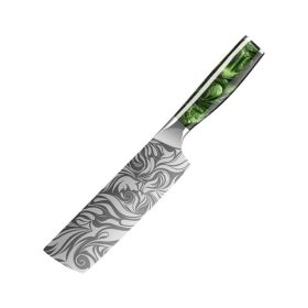 Laser Grain Stainless Steel 5CR15 Green (Option: 7inch kitchen knife)