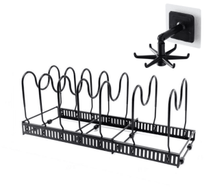 Retractable Multi-layer Folding Wrought Iron Multifunctional Storage Rack (Option: set)