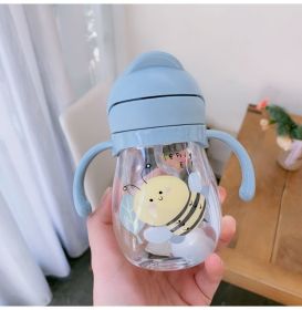 Children's Portable And Cute Choke Proof Water Bottle With Gravity Handle (Option: Blue-350ml)