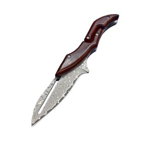 Mechanical Folding Knife High Hardness Outdoor Portable Self-defense Camping Tool (Option: Rose Red)