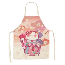 Cartoon Cat Digital Printing Sleeveless Apron (Option: W02308-47x38cm)