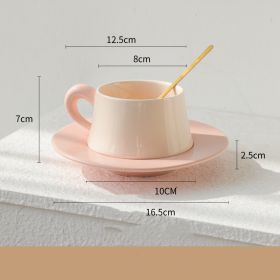 Home Fashion Casual Ceramic Coffee Cup And Saucer Set (Color: Pink)