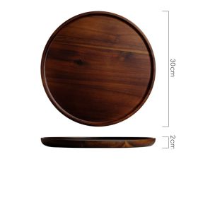 Wooden Circular Japanese Storage Cake Tray (Option: 12inches)