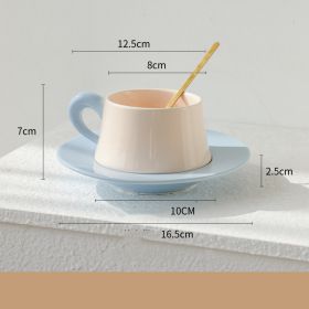 Home Fashion Casual Ceramic Coffee Cup And Saucer Set (Color: Blue)