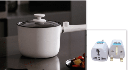 Multifunctional Mini Small Power Electric Cooking Pot (Option: White with handle-UK)