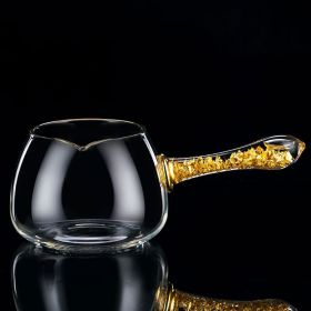 High Grade Gold Foil Crystal Glass Tea Cup (Option: Side handle male cup)