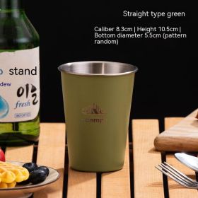 Camping Tableware Single Layer Coffee Cup Ins Style (Option: 350ml Green Camping Cup)