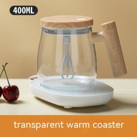 400ML Self Stirring Coffee Mug  Electric Mixing Glass Coffee CupHigh Speed Fast Automatic Coffee Cup For Gyms Dining Room Kitchen Gadgets (Option: Clear Cup Warming Holder-400ml)