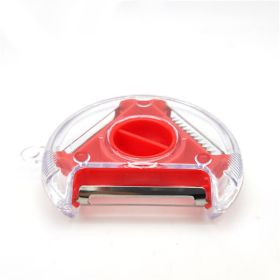 1pc 3-in-1 Fruit Vegetable Peeler Stainless Steel Shredder Scraper For Potato Carrot Apple Veggie Kitchen Supplies (Color: Red)