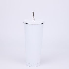 Stainless Steel Large-capacity Straw Insulation Cup (Option: White-750ML)