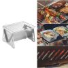 1pc Portable BBQ Grill For Outdoor Camping; Mini BBQ Grill; Folding Card Type Stove; Barbecue Grilling Net; Cooking Tools