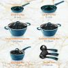 Nonstick Cookware Excilon Home Kitchen Ware Pots & Pan Set with Saucepan Frying Pans, Cooking Pots, Lids, Utensil PTFE/PFOA/PFOS free, 11 PCS (Gray)