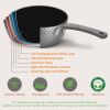 Nonstick Cookware Excilon Home Kitchen Ware Pots & Pan Set with Saucepan Frying Pans, Cooking Pots, Lids, Utensil PTFE/PFOA/PFOS free, 11 PCS (Gray)