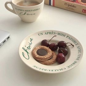 Vintage French Ceramic Coffee Cup And Saucer Set (Option: Green-Saucer)