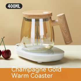 400ML Self Stirring Coffee Mug  Electric Mixing Glass Coffee CupHigh Speed Fast Automatic Coffee Cup For Gyms Dining Room Kitchen Gadgets (Option: Champagne Cup Warming Holder-400ml)