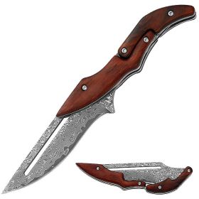 Mechanical Folding Knife High Hardness Outdoor Portable Self-defense Camping Tool (Option: Burgundy)