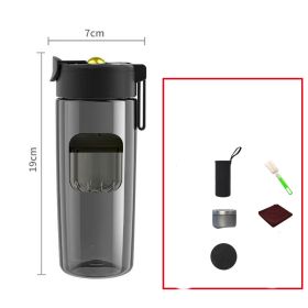 Fashion Magnetic Plastic Mug Tea Water Separation (Option: Grey-550ml)